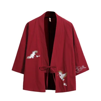 Kimono Homens de Primavera e Verão, os Homens da Antiga camada Fina Bordado Tang Terno Melhoria da Juventude Han Terno Cardigan