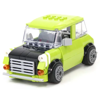 Blocos de construção de Mini-Mr. Bean Carro Verde da Série de Figuras Tijolos Modelo Educacional Compatível Com B