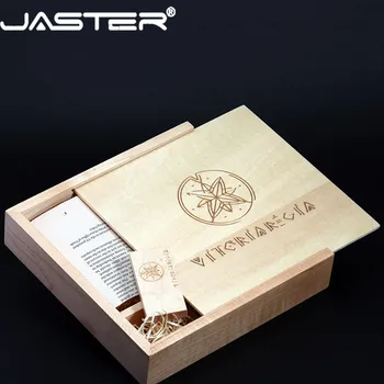 JASTER (170mm*170mm*35mm) de Madeira Álbum de Fotos de madeira do usb+Caixa de usb, movimentação do flash do disco de U Pendrive 8GB 16GB 32GB 64GB de Casamento Studio presente
