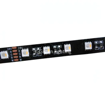 5mX Nova chegada 24V entrada RGBW de tira flexíveis do DIODO emissor de 5050smd 60LED/m 5m/Roll PCB PRETO frete grátis