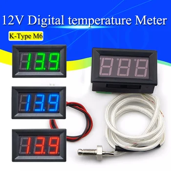 Industriais de Alta Temperatura Tipo K M6 Termômetro Termopar 12V testador de medidor Digital de temperatura -30~800 Grau thermograph