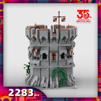 castelo medieval bloco do leão castelo de blocos da arquitetura do castelo de tijolos posto de blocos de construção da torre do castelo real torre de vigia de brinquedo