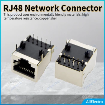 10pcs RJ48 Conector de Rede 10P10C Com Blindagem Soquete 10 Núcleo de Cobre Shell Tomada fêmea do PWB de Propósito Especial