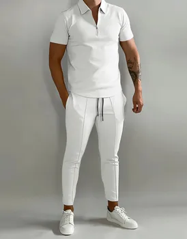 2023 Nova de Moda masculina de Relaxamento Respirável Sportswear 2 Peças, Manga Curta Revestimento dos Homens de Terno