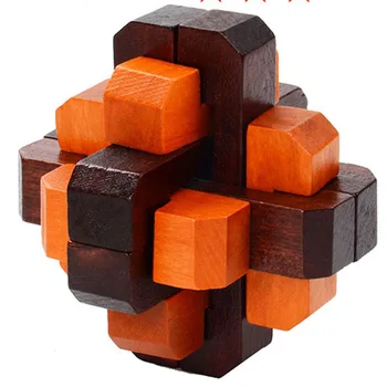 Super Difícil 3D Brinquedos de Madeira Puzzle Jogo Kongming Bloqueio Exclusivo Clássico Intelectual Cubo Brinquedo Educativo de Construção do Modelo de Kits