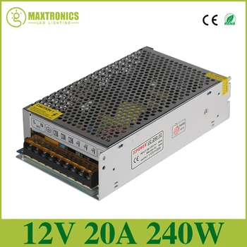Melhor qualidade de 12V 20A 240W Fonte de Alimentação de Comutação do Controlador de Tira de LED AC 110-240V para 12V DC frete Grátis