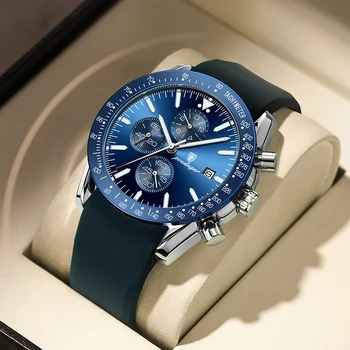 Sdotter Moda Homens Do Relógio De Luxo Da Marca Top De Desporto Relógios De Quartzo Impermeável Cronógrafo Relógio De Pulso Relógio Masculino Azul Silico