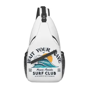 Espere a Sua Onda Certeza Clube Sling Bag para os Homens Fresco de Verão de Surf Surfista Ombro Crossbody Peito Mochila de Ciclismo Mochila Camping