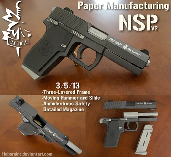 NSP Pistola de Estrutura Fina Escala do Modelo 1: 1 DIY de Papel Artesanal Modelo de Arma de Brinquedo Ocasional Quebra-cabeça Decoração