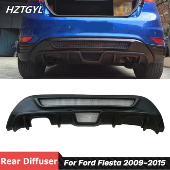 Material do ABS Pintada em Preto Fosco pára-choques Traseiro Lábio Difusor Para Ford Fiesta Tuning 2009-2015