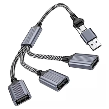 T8WC USB Tipo C Macho para 2 /3 USB Fêmea Divisor de Hub Cabo de Alimentação Adaptador de Extensão do Cabo