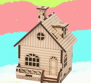 DIY Casa de Madeira, Caixa de Música Kit Modelo de ensino de Ciências de Brinquedos para Crianças de Física Artesanal de Montagem de Blocos de Construção Dom Crianças