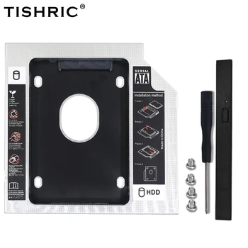 TISHRIC Universal 2ª SSD HDD Caddy 9.5 12.7 mm SATA 3.0 Unidade de Disco Rígido Cerco da Caixa do Adaptador Caso De 2,5 Para o Portátil de DVD-ROM