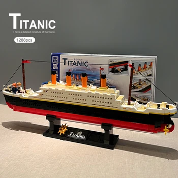 RMS Titanic Barco de Cruzeiro de Navio Romance Blocos de Construção 3D 1288PCS Reunir Tijolos Modelo Educacional Brinquedos, Presentes Para Crianças Namorado