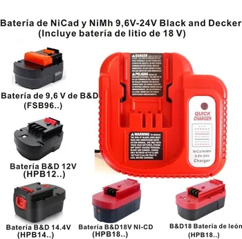 Substituição Carregador de Bateria Para a Black & Decker do Ni-CD, Ni-MH Bateria Multi-Volt 9.6 V/12 V/14,4 V/18V Rápido Carregador de Bateria