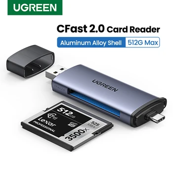 MPEG Leitor de Cartão CFast2.0 USB3.0/Tipo-C a CF Cartão de Memória para computador Portátil PC, iPad, Smartphone, Câmera DSLR Câmaras de vídeo HD de Metal Shell