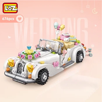LOZ 1119 Amor de Casamento de Luxo de Veículos Flor Balão Modelo 3D DIY Mini Blocos de Tijolos de Construção de Brinquedo para as Crianças de Presente