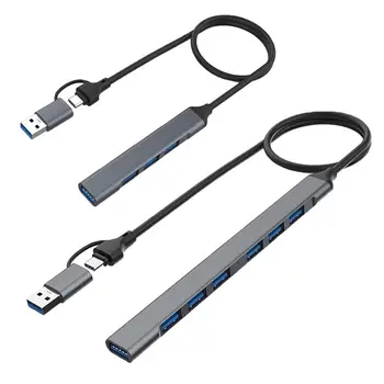 1Pc 4/7 Em 2 USB-C Divisor de Tipo C Multi-Portas HUB 3.0 Adaptador OTG USB Extender Para o Ar Pro M1 PC Portáteis Teclado Mouse