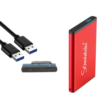 USB 3.0 2.5 polegadas, disco rígido móvel gabinete preto, vermelho, azul, prata da liga de alumínio de 2,5 USB 3.0 polegadas compartimento de disco rígido