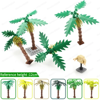 Palmeira Construção Blockmoc Planta De Montagem De Figuras De Árvores De Floresta Tropical Cenas Street View Guerra Na Selva Modelo De Criança Presente Diy Brinquedos
