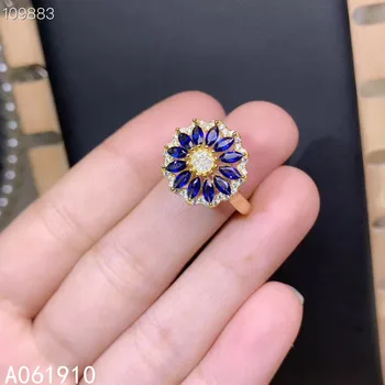 KJJEAXCMY boutique prata esterlina da jóia 925 embutidos corindo Azul pedra preciosa popular senhoras anel de moda
