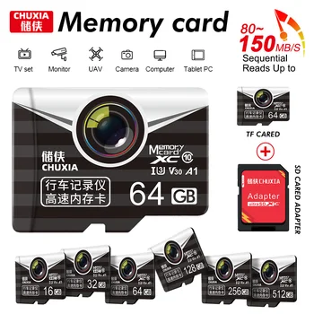 Novo Flash Cartão SD de 256 GB do Cartão de Memória Class10 Micro TF A1 V30 memória Flash de Alta Velocidade TF Cartões de 512GB para o Telefone Móvel/Urveillance Camer