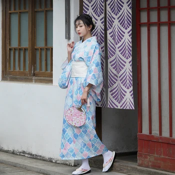 Mulheres Quimono Japonês Retro Estilo Tradicional Formal Roupão Yukata Cosplay Traje de Fotografia Roupas Realização de Vestido