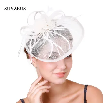 Roupa de Flores Mulheres os Chapéus de Penas Fascinators de Casamento Branco de Cabelo Chapéus Acessórios sombrero mujer boda SH55