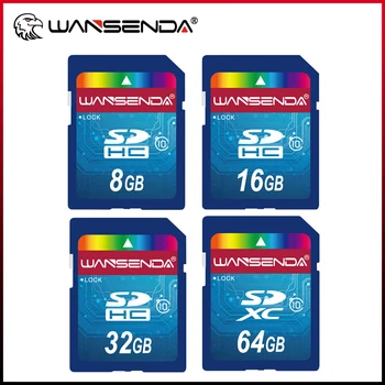 Capacidade Real de 100% WANSENDA SD Cartão de 32GB 64GB Cartão de Memória de 16GB 4GB 8GB SDHC SDXC Cartão de Memória Flash para a Câmera