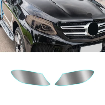 Para a Mercedes-Benz GLE W166 W167 2015-2021 o Farol do Carro Tonalidade de Preto Película Protetora de pvc Transparente Envoltório de Etiqueta Pré-Cortados de Forma