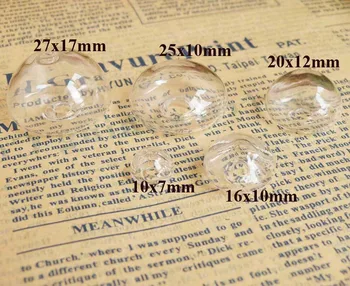 20x12mm/25x10mm/27x17mm--10x7mm/16x10mm/ moda líquido claro de vidro bolha que desejam garrafa para diy anel de materiais---300pcs