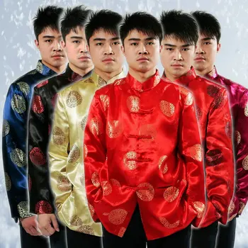 Tang Terno Chinês Tradicional Jaquetas Homens Vestuário Chinês Traje Chinês Homens Do Estilo De Casamento Blusa