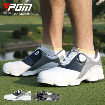 PGM Masculino, campo de Golfe Profissional de Tênis para Homens de Couro Genuíno de Golfe Impermeável Sapatos Masculinos de Laço Rápido Esportes Calçado Anti-derrapante