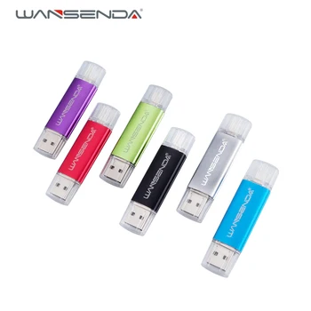 Wansenda Metal OTG USB Flash Drives Pendrives de 4GB 8GB 16GB 32GB 64GB 128GB de 256GB Cle Stick USB para Micro Android/PC Pen Drive