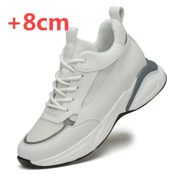 Homens Elevador Sapatos Aumento da Altura de Sapatos Para o Homem Casual Oculto Saltos Aumento da Palmilha 8 CM 6 CM de homens, de Lazer, de esportes mais alto sapatos