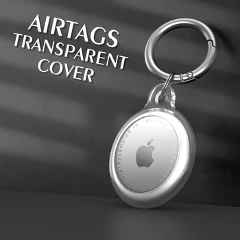 Transparente Caso de TPU para Airtag Caso, a Proteção do Localizador de Silicone Protetor Anti-Dispositivo perdido Chaveiro Shell Para a Apple Airtags