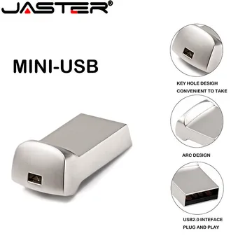 JASTER Metal Pen Drive 2.0 Pendrive 32GB USB Flash Drive 128GB Cle USB Memory Stick 16GB 64GB 8GB logotipo Personalizado Gratuito chave de cadeia