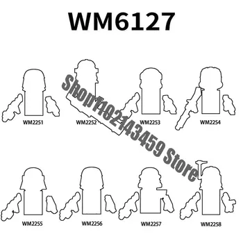 WM Blocos WM6126 WM6127 WM6128 Soldado Espaço Heróis Anime 501 Tijolos Mini Ação Brinquedo Números de Blocos de Construção de Montagem de Presentes