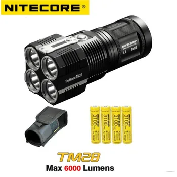 NITECORE TM28 Pequeno Monstro Lanterna 6000 Lumens XHP35 OI 4LED Recarregável Ultra-brilhante de Longo Alcance, 655m Lanterna de Auto-Defesa