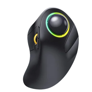 Trackball Mouse sem Fio Bluetooth Recarregável Mouse Ergonômico Para Computador 1600DPI Ratos Com luz de fundo Para Android Mac OS