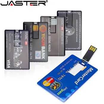 JASTER Plástico Unidades Flash USB 2.0 64GB Alta Velocidade Banco de Cartão de 32 GB Pen Drive personalizado Gratuitamente logotipo da Vara da Memória do presente do Negócio disco de U