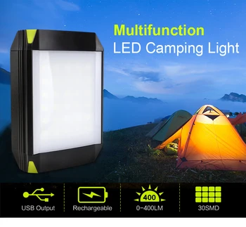 DIODO emissor de Luz de Carregamento USB Impermeável Tenda de Campismo Luz 6000mAh o Banco Móvel do Poder Portátil de Holofote para Caminhadas, Camping