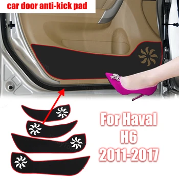 A proteção de Poliéster Tapete Decalque de Proteção Esteira Porta do Carro Anti Kick Pad Adesivo para Haval H6 2011-2017 Acessórios