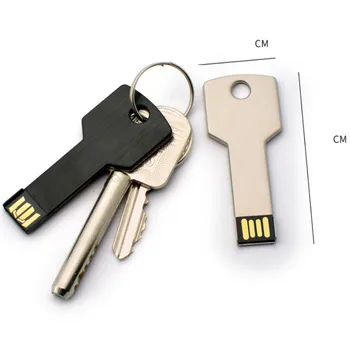 Chave de Metal do Flash do USB Pen Drive Personalizado LOGOTIPO 64GB 32GB 16GB 4GB 8GB USB 2.0 Pendrives para Presentes Cle USB (Mais de 10pcs Livre do Logotipo)