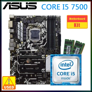 Kit placa mãe ASUS Z270-DRAGÃO Com Core I5 7500 CPU DDR4 8G*2 LGA 1151 Intel Z270 USB3.0 PCI-E X16 I5 CPU Kit de Suporte do Inter