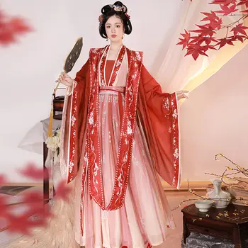 2022 Novo Chinês Tradicional Elegante Bordado Floral Hanfu de Roupas femininas Princesa das Fadas Vestidos de Etapa de execução do Traje