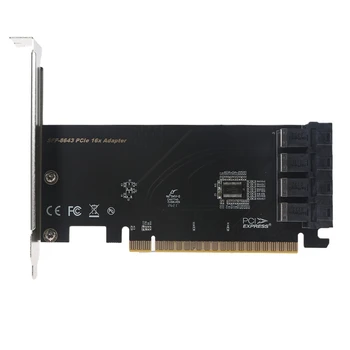 PCIe 16X 4 Porta SFF-8643 Placa de Adaptador PCi-NVME SSD Compatíveis com PCIe 3.0 placa-Mãe T21A