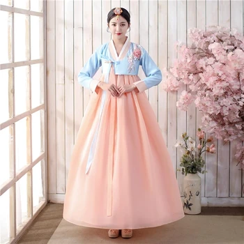 O Coreano Tradicionais De Roupas De Vestir As Mulheres De Moda Coreia Do Casamento De Dança Traje Fase Asiática Roupas De Festa De Fadas Hanbok Topo Conjunto De Saia