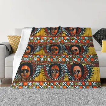 Birr Cruz de Arte Etiópia Meme Portátil Quente Jogar Cobertores de Cama de Viagem