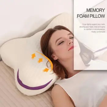 Em Forma De Borboleta Memória Travesseiro Travesseiro De Pescoço Para O Pescoço E Ombro Dormir Bem, Dormir De Travesseiro Para As Crianças Adultos